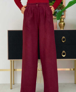 بنطلون قطيفه مضلع  SHEIN