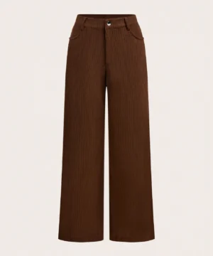 بنطلون قطيفه مضلع SHEIN