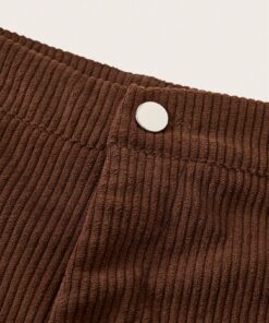 بنطلون قطيفه مضلع SHEIN - الصورة 2