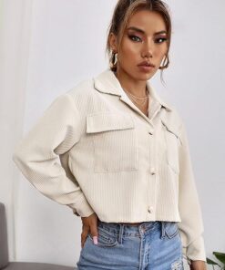 شميز شتوي قطيفه مضلع  SHEIN - الصورة 1