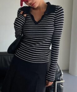 بلوفر تريكوSHEIN - الصورة 3